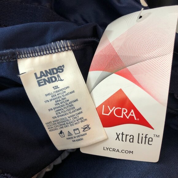 Lands End Chlorine Resistant Square Neck Halter Tankini Swimsuit Top Blue 12 - Picture 3 of 3